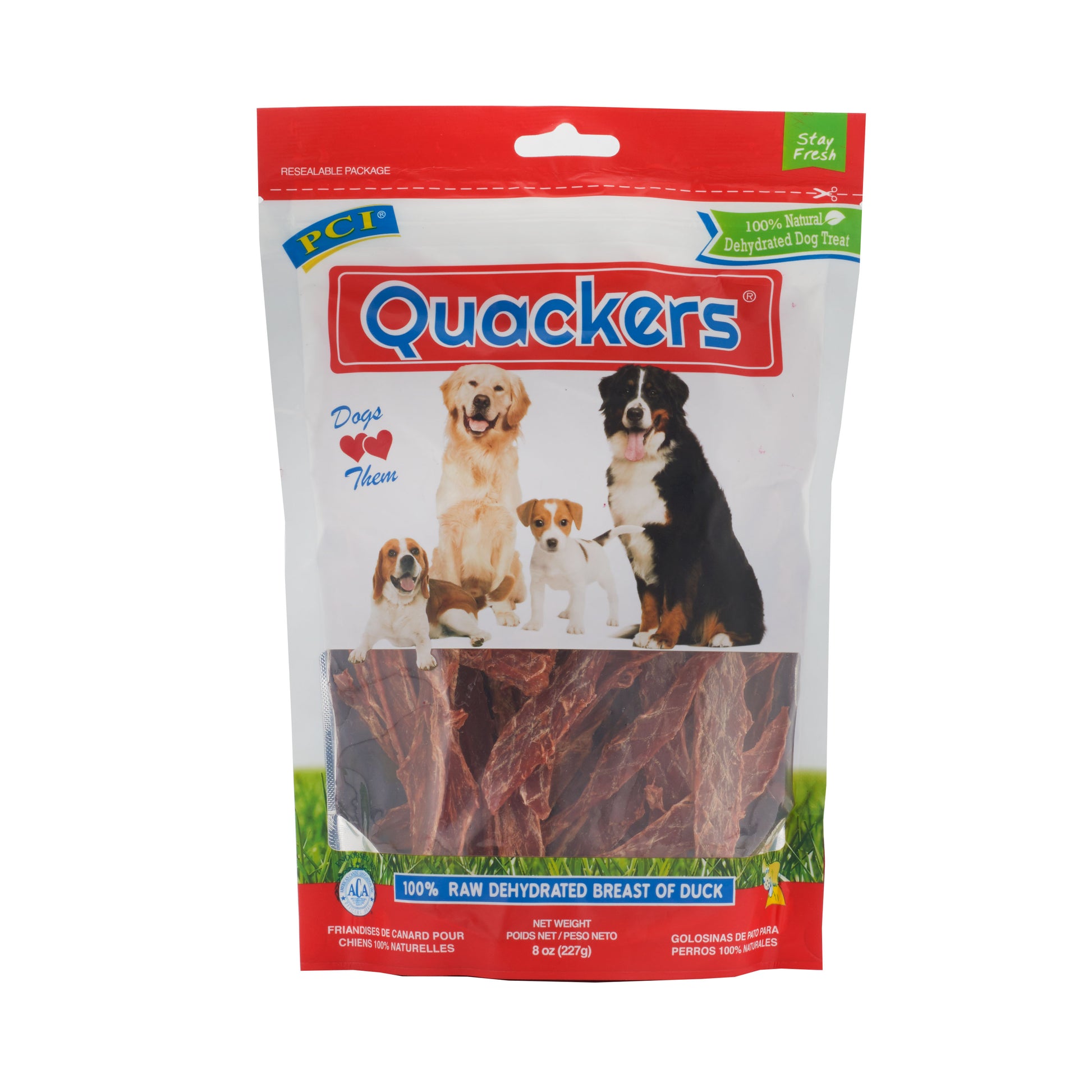 Pet Center Quackers Dog Treat Duck Breast 8 oz 727348332487