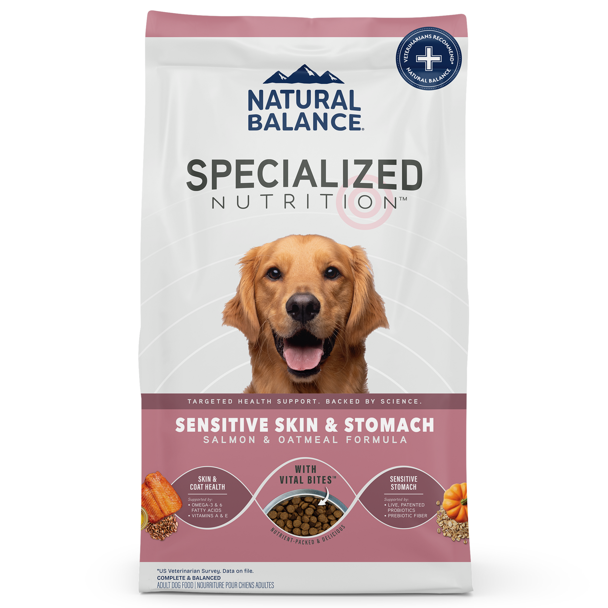 Natural Balance Pet Foods Specialized Sensitive Skin & Stomach Dry Dog Food Salmon & Oatmeal 3.5 lb 723633007139