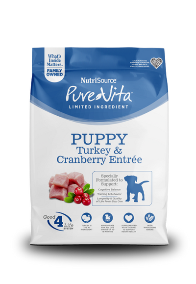 NutriSource Pure Vita LID Dry Puppy Food Turkey & Cranberry 4 lb 073893179283