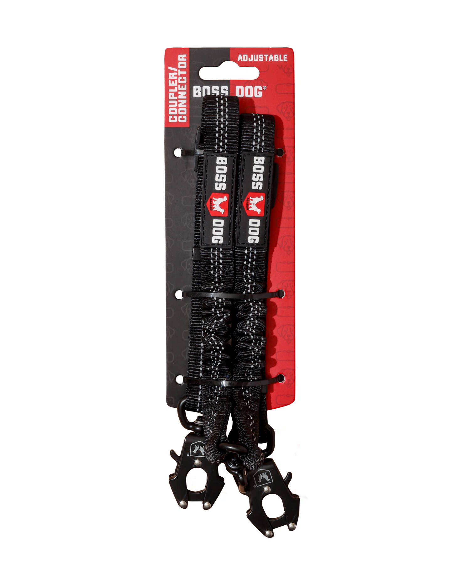 Boss Dog Tactical Adjustable Dual Coupler w/Bungee Black 18-24 in 860011480495