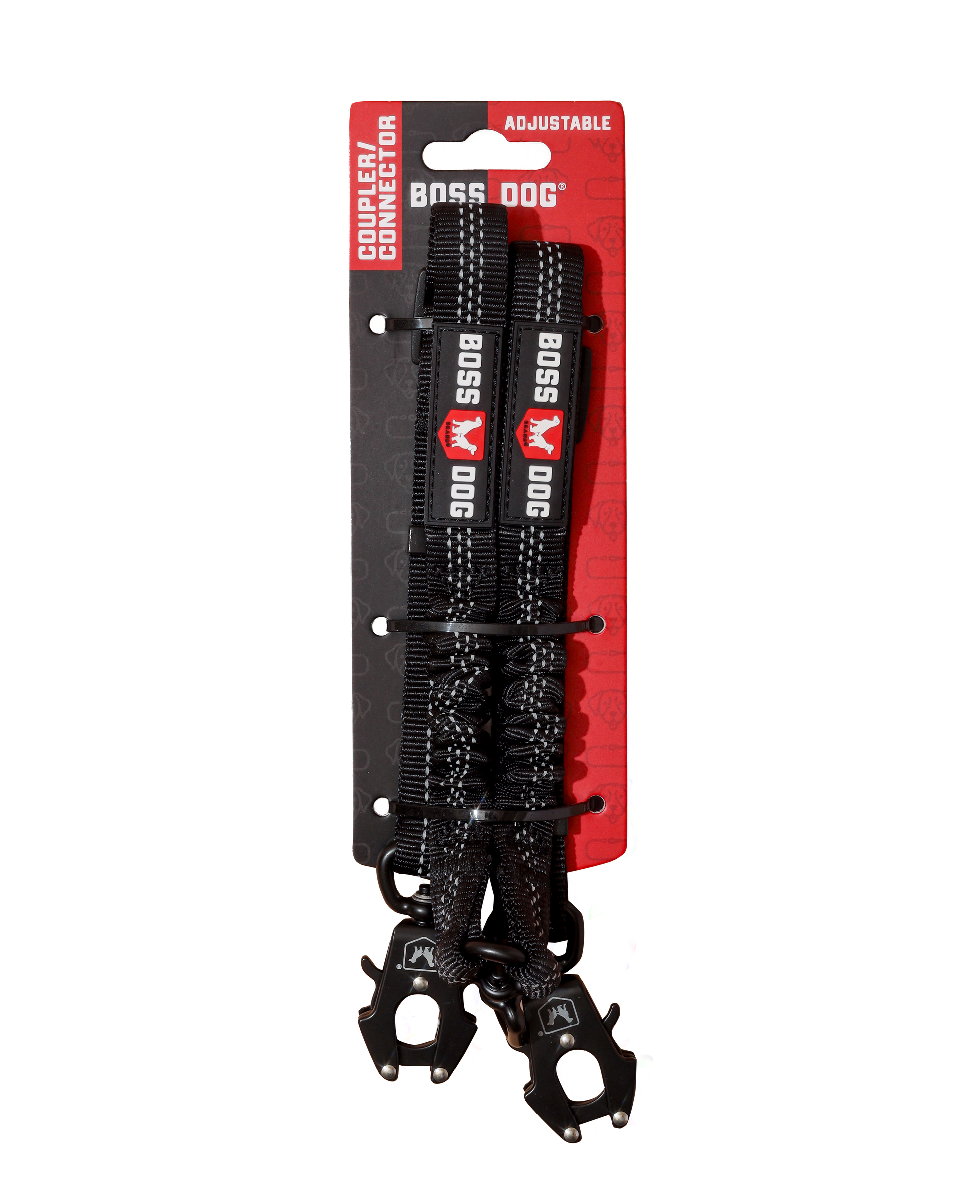 Boss Dog Tactical Adjustable Dual Coupler w/Bungee Black 18-24 in 860011480495