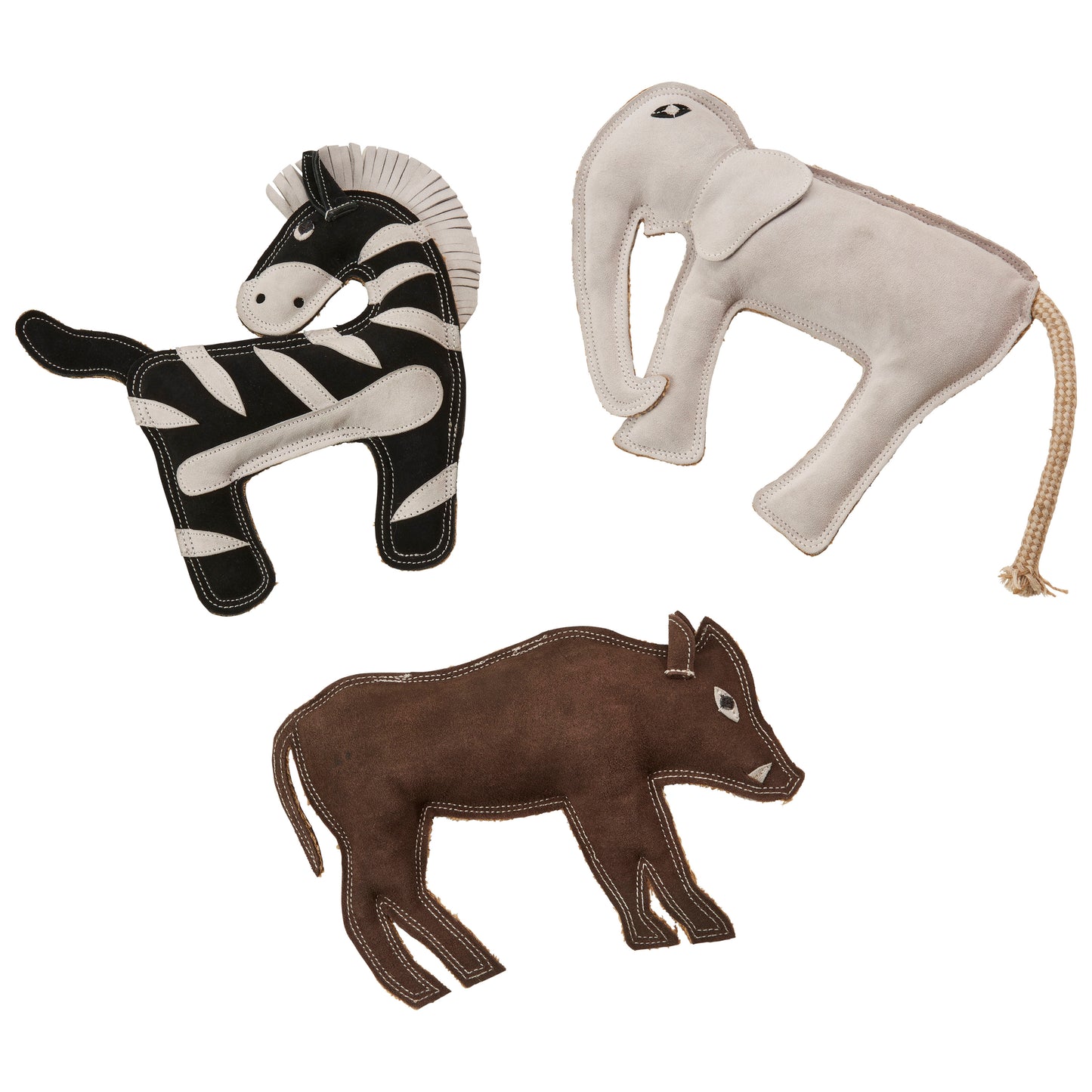 Spot Dura-fuse Leather Jungle Dog Toy Assorted Color 11 in 077234548073