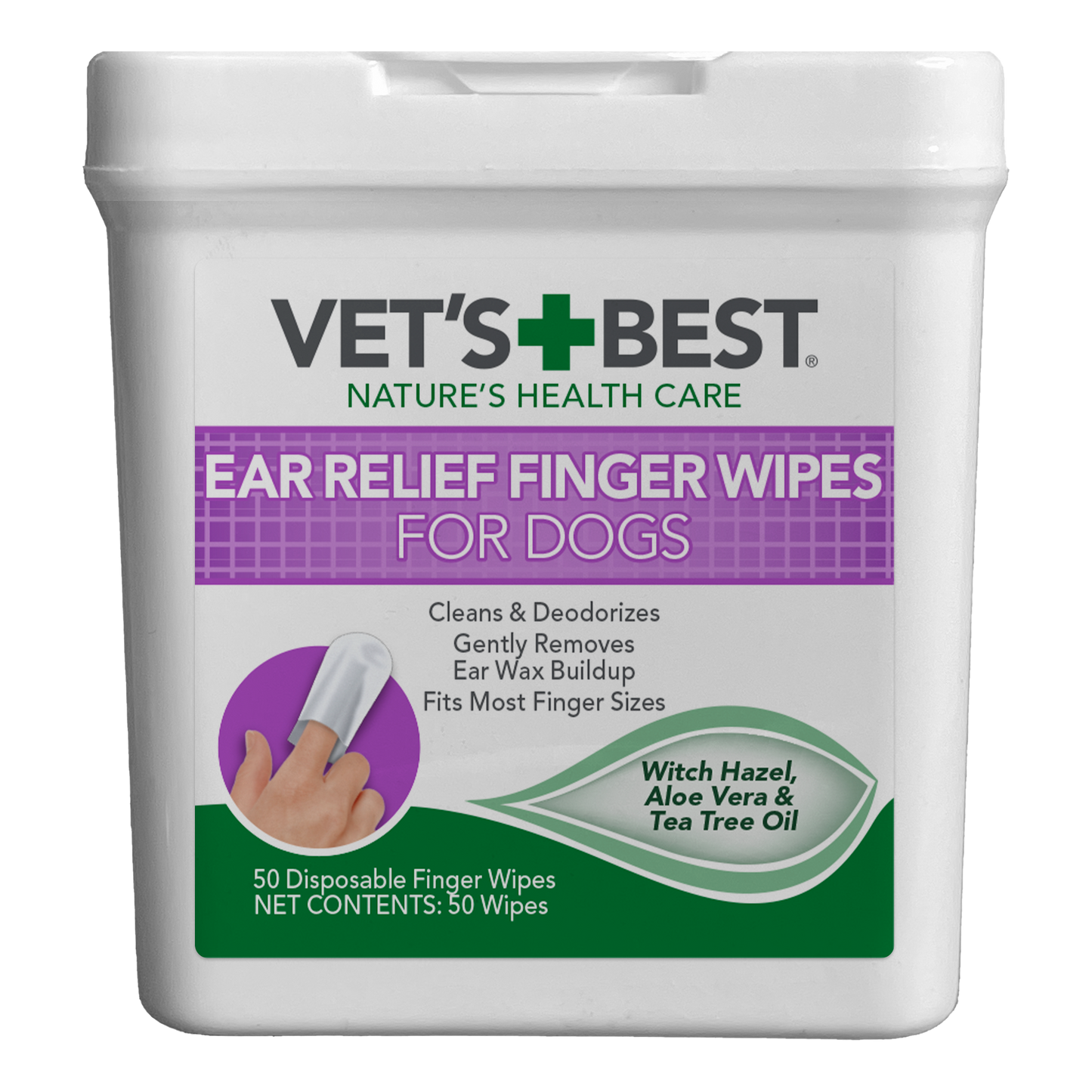 Vet's Best Ear Relief Finger Wipes for Dogs 50 ct 031658000005