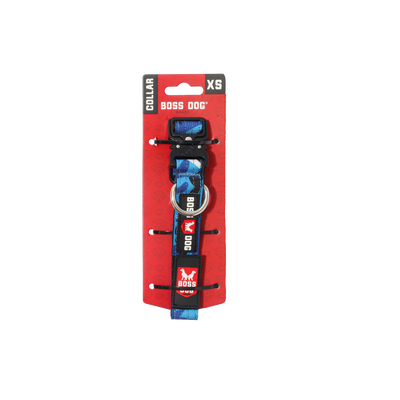 Boss Dog Tactical Adjustable Dog Collar Blue Camo X-Small, 11-14 in 850065051680