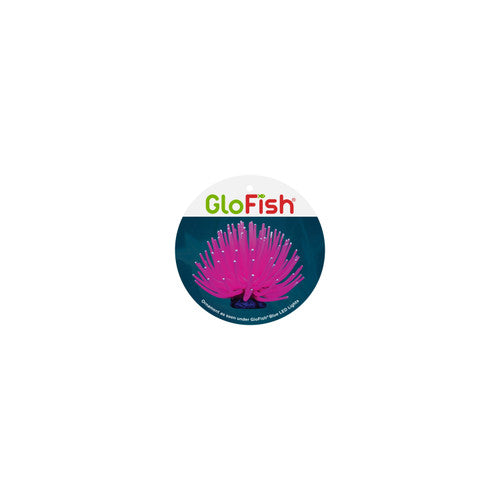 GloFish Anemone Aquarium Ornament Pink LG