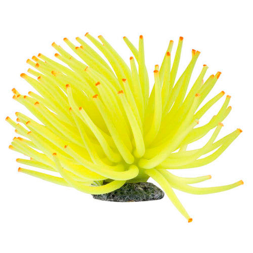 GloFish Anemone Aquarium Ornament Yellow LG