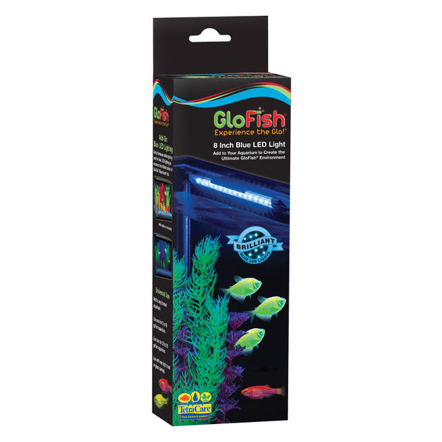 GloFish Aquarium Blue LED Light Stick Black 8 in
