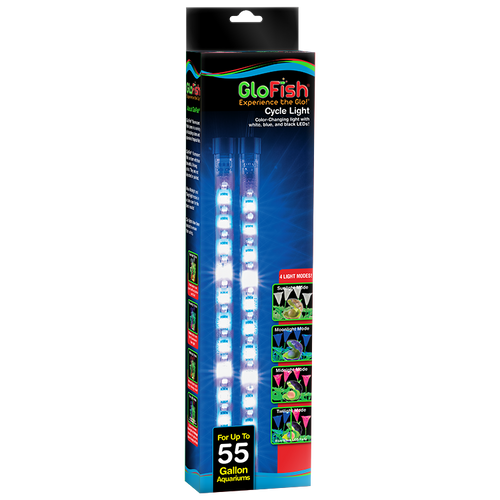 GloFish LED Cycle Light with 4 Modes Black 2 Inches X 10 55 Gallon(D) - Aquarium