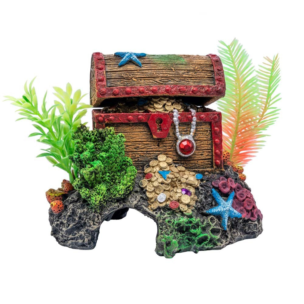 GloFish Treasure Chest Air Pump Aquarium Ornament Multi-Color XL