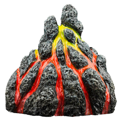 GloFish Volcano Aquarium Ornament Black, Green, Orange 3.4 in