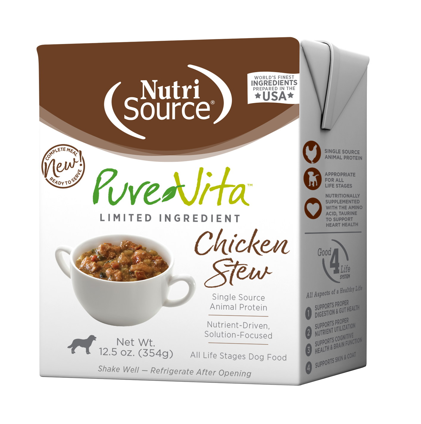 NutriSource PureVita LID Wet Dog Food Chicken Stew 12ea/12.5 oz 073893962052