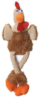 goDog Checkers Rooster with Chew Guard Technology Tough Plush Dog Toy Brown LG