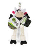goDog Checkers Skinny Durable Plush Dog Toy Cow XS