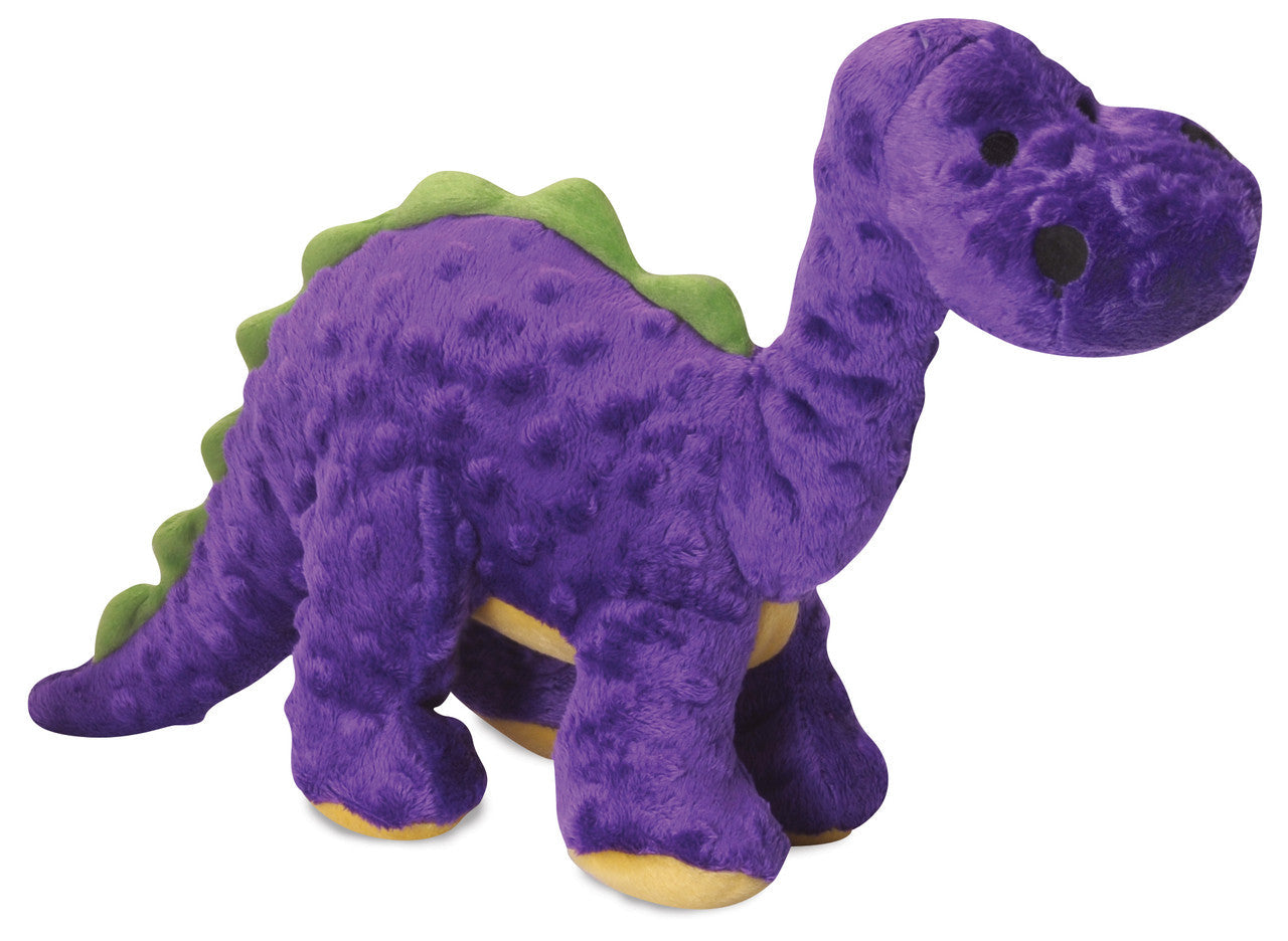 goDog Dinos Bruto with Chew Guard Technology Tough Plush Dog Toy Purple LG