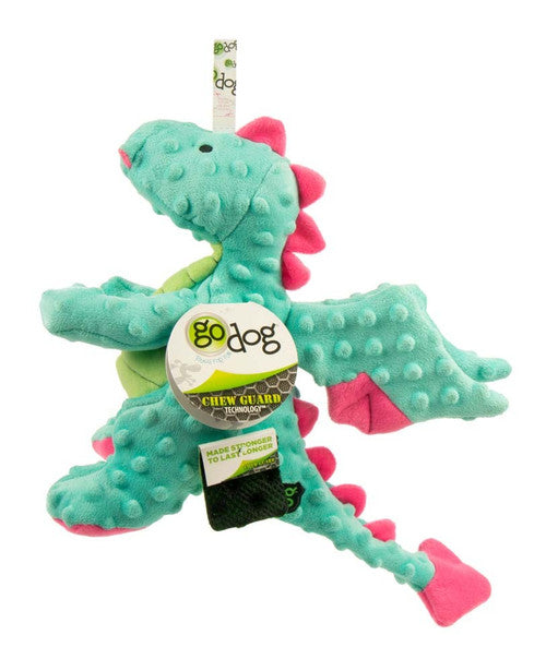 goDog Dragons Durable Plush Squeaker Dog Toy LG