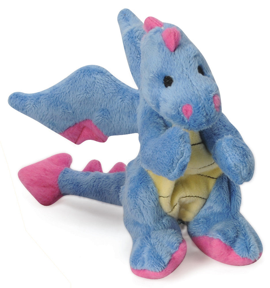 goDog Dragons with Chew Guard Technology Tough Plush Dog Toy Periwinkle SM