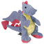 goDog Dragons with Chew Guard Technology Tough Plush Dog Toy Periwinkle LG