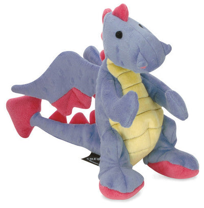 goDog Dragons with Chew Guard Technology Tough Plush Dog Toy Periwinkle LG