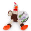 goDog Just For Me Skinny Rooster with Chew Guard Technology Tough Plush Dog Toy Brown