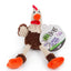 goDog Just For Me Skinny Rooster with Chew Guard Technology Tough Plush Dog Toy Brown