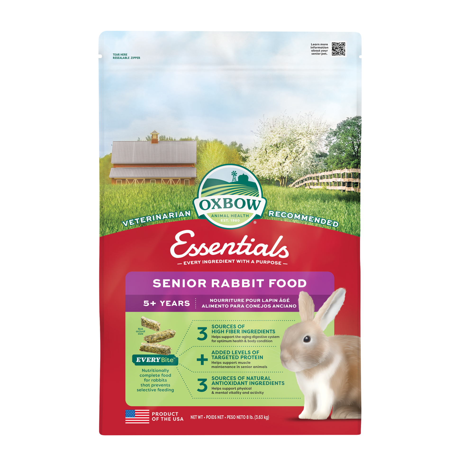 Oxbow Animal Health Essentials Senior Rabbit Food 8 lb 744845968001