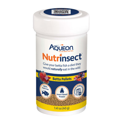 Aqueon Nutrinsect Fish-Free Fish Food Betta Pellets 1.41 oz 015905002394