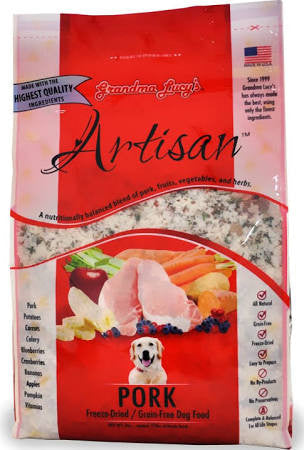 Grandma Lucy’s Artisan Grain Free Pork Freeze Dried Dog Food - 3 - lb Makes 15 Lbs Of Food - {L - tx}
