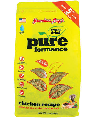 Grandma Lucy's Pureformance Chicken And Chickpea Freeze Dried Grain Free Dog Food-1-lb-{L-tx} 884308741014