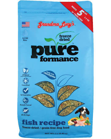 Grandma Lucy's Pureformance Fish Recipe Freeze Dried Grain Free Dog Food-1-lb-{L-tx} 884308741199