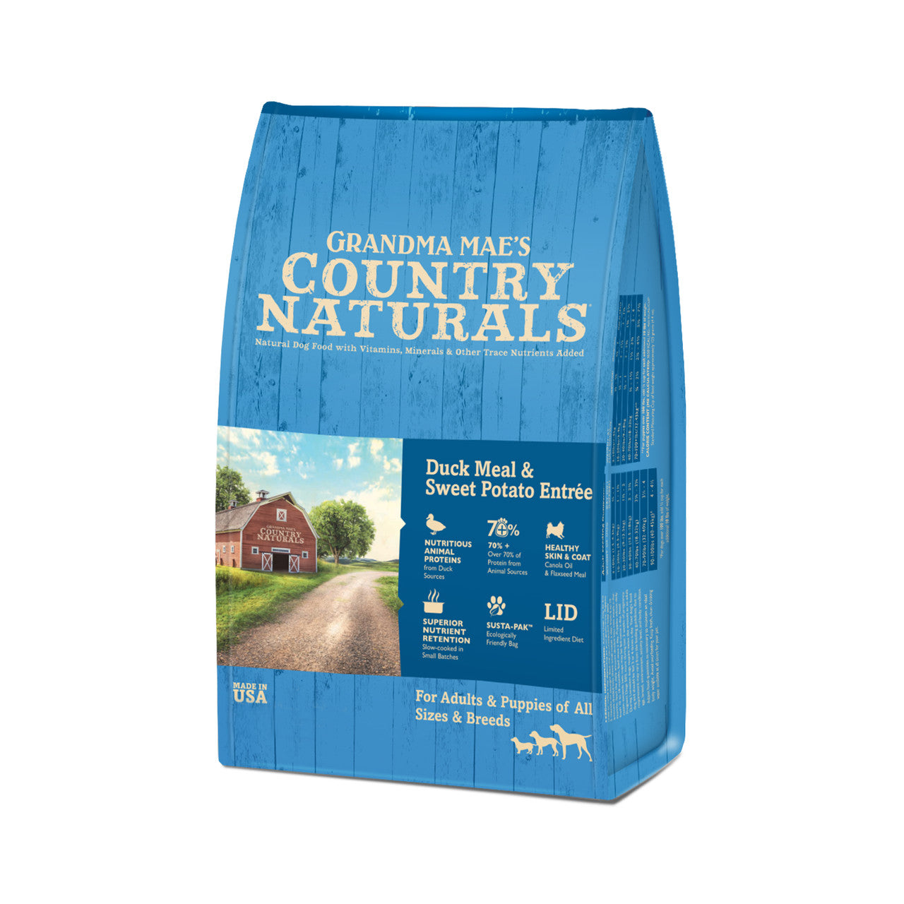 Grandma Mae's Country Naturals Dry Dog Food Duck Meal & Sweet Potato 14lb