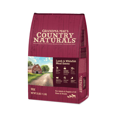 Grandma Mae’s Country Naturals Dry Dog Food Lamb & Whitefish Meal 14lb