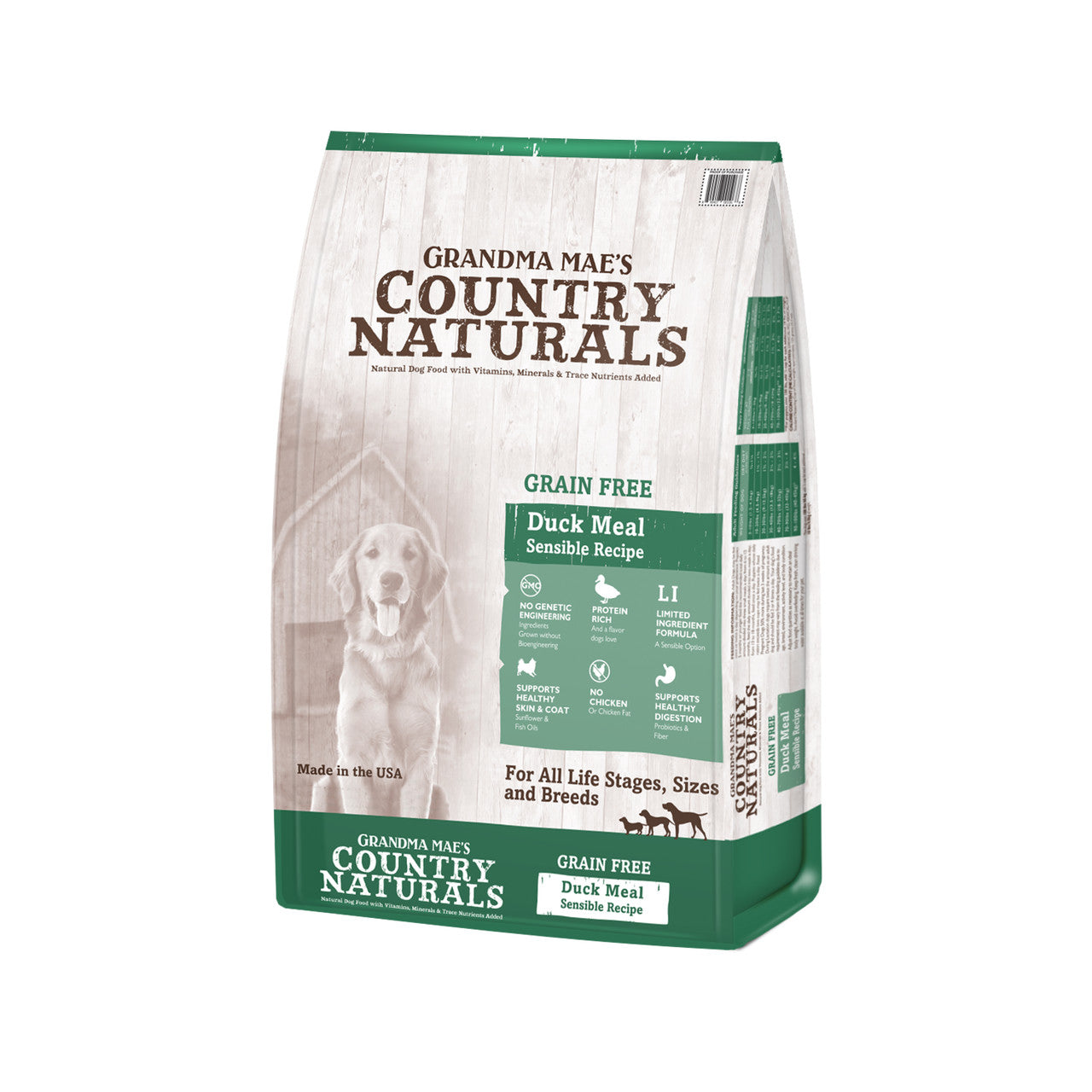 Grandma Mae's Country Naturals Grain Free Dry Dog Food Duck Meal Sensible 14lb