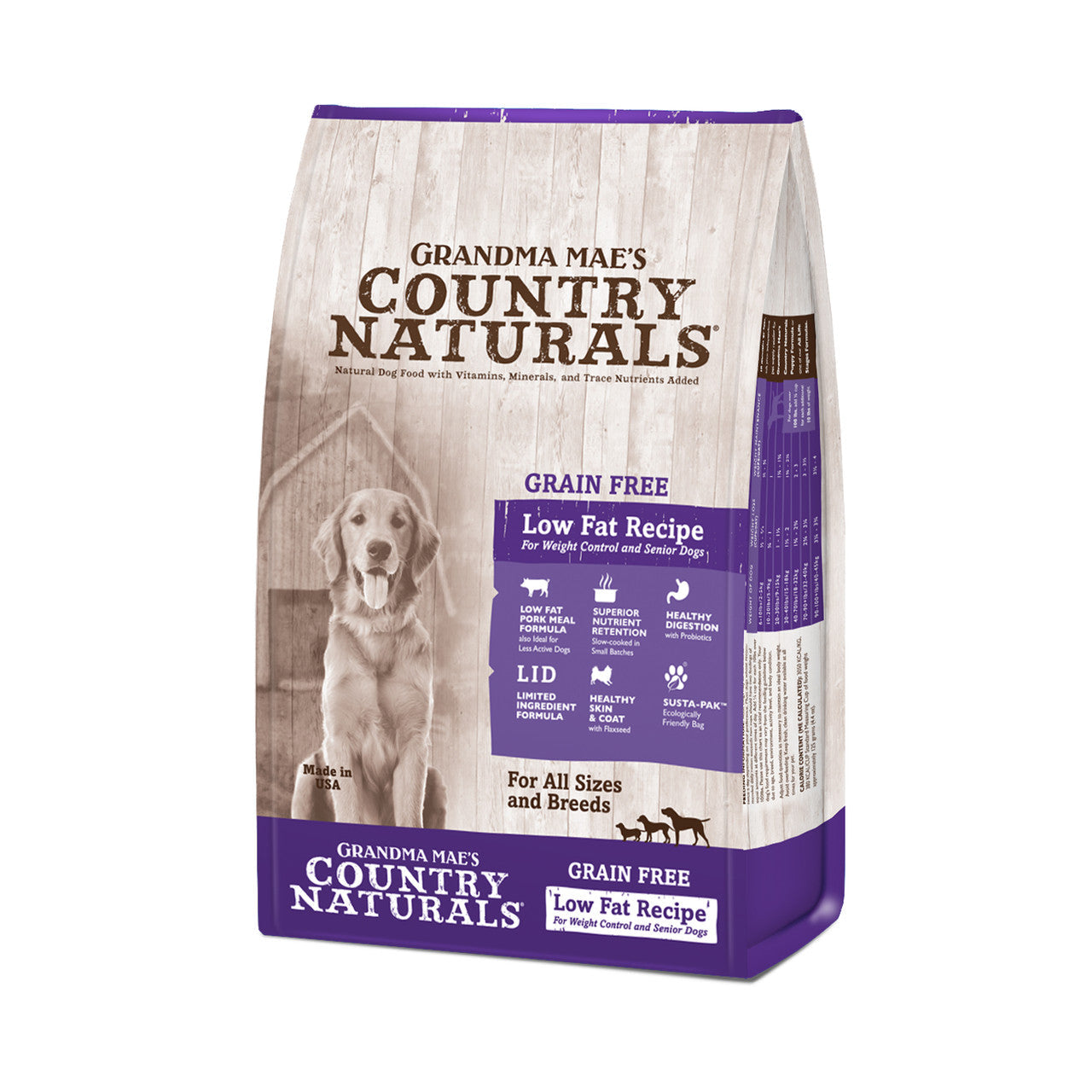 Grandma Mae's Country Naturals Grain Free Low Fat Dry Dog Food Pork 4lb