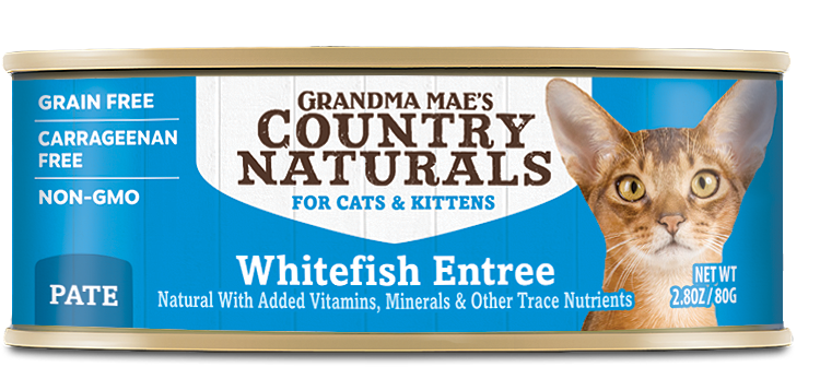 Grandma Mae's Country Naturals Grain Free Pate Wet Cat & Kitten Food Whitefish 2.8oz 24pk