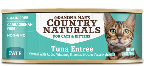 Grandma Mae’s Country Naturals Grain Free Pate Wet Cat & Kitten Food Tuna 2.8oz 24pk