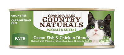 Grandma Mae's Country Naturals Grain Free Wet Cat Food Ocean Fish & Chicken 5.5oz 24pk