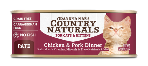 Grandma Mae’s Country Naturals Grain Free Wet Cat Food Pork & Chicken 5.5oz 24pk