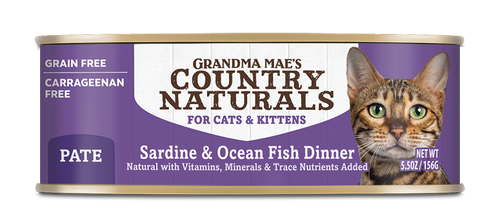 Grandma Mae’s Country Naturals Grain Free Wet Cat Food Sardine & Ocean Fish 5.5oz 24pk