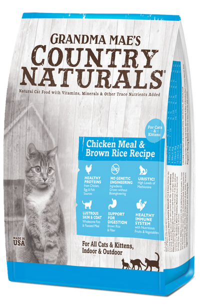 Grandma Mae’s Country Naturals Premium All Natural Dry Cat & Kitten Food Chicken Brown Rice 12lb