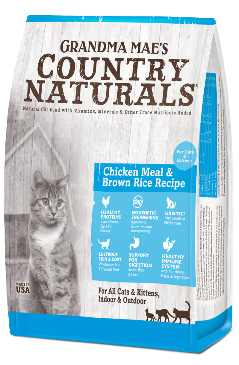 Grandma Mae's Country Naturals Premium All Natural Dry Cat & Kitten Food Chicken & Brown Rice 3lb