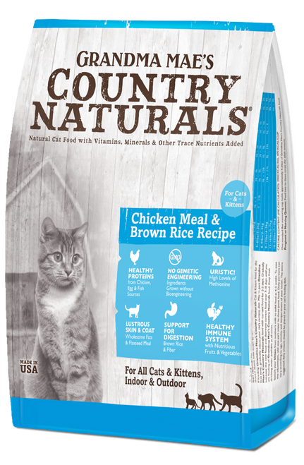 Grandma Mae’s Country Naturals Premium All Natural Dry Cat & Kitten Food Chicken Brown Rice 3lb