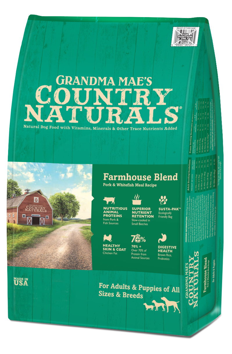 Grandma Mae's Country Naturals Premium All Natural Dry Dog Food Pork 26lb