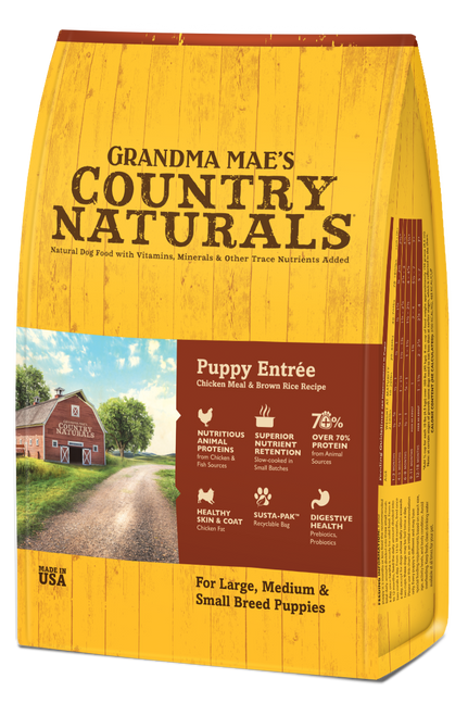 Grandma Mae’s Country Naturals Premium All Natural Puppy Dry Dog Food Chicken 4lb