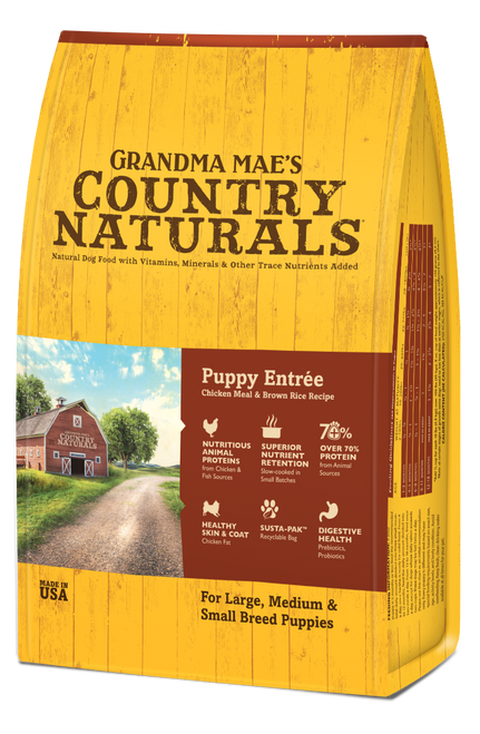 Grandma Mae’s Country Naturals Premium All Natural Puppy Dry Dog Food Chicken 14lb