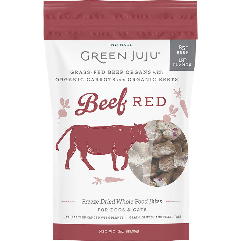 Green Juju Dog Freeze Dried Beef Red 3oz 860147001892