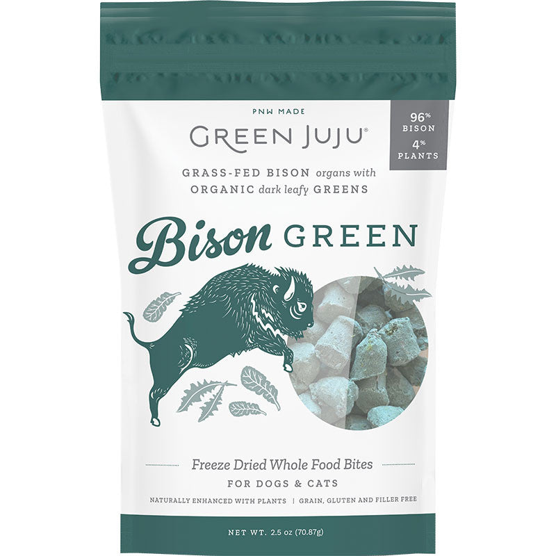 Green Juju Dog Freeze Dried Bison Green 2.50z 860147001878