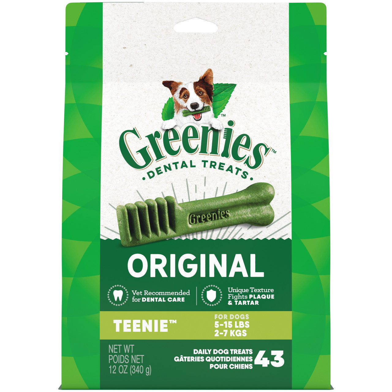 Greenies Dog Dental Treats Original 12oz 43ct Teenie