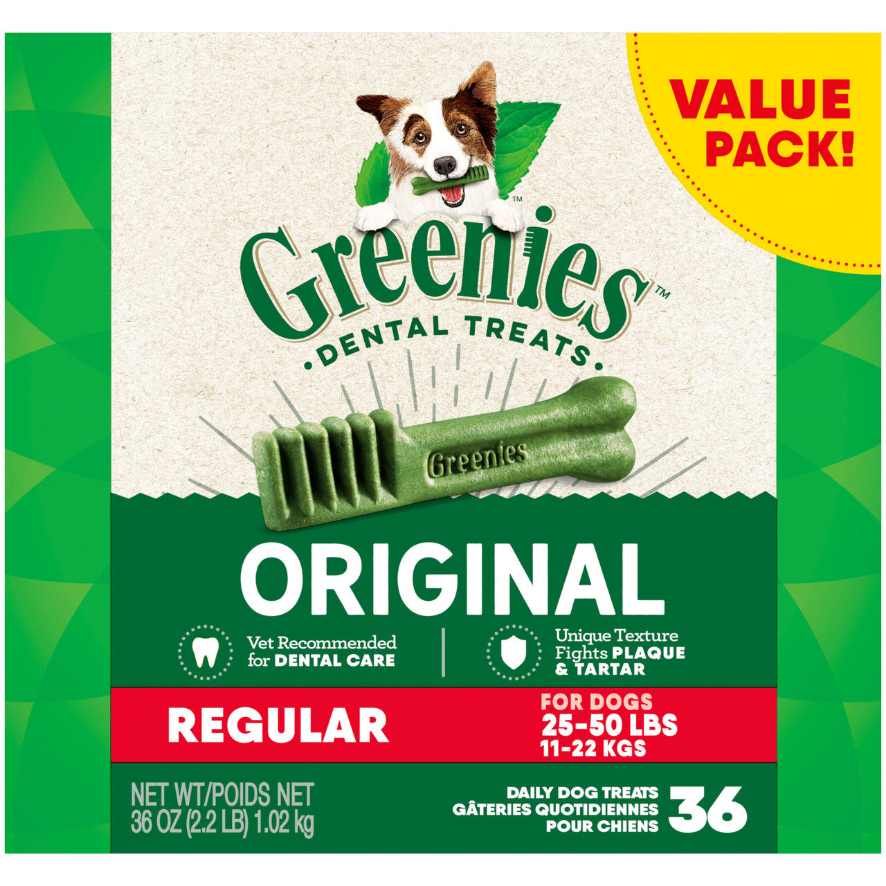 Greenies Dog Dental Treats Original 36oz 36ct Regular