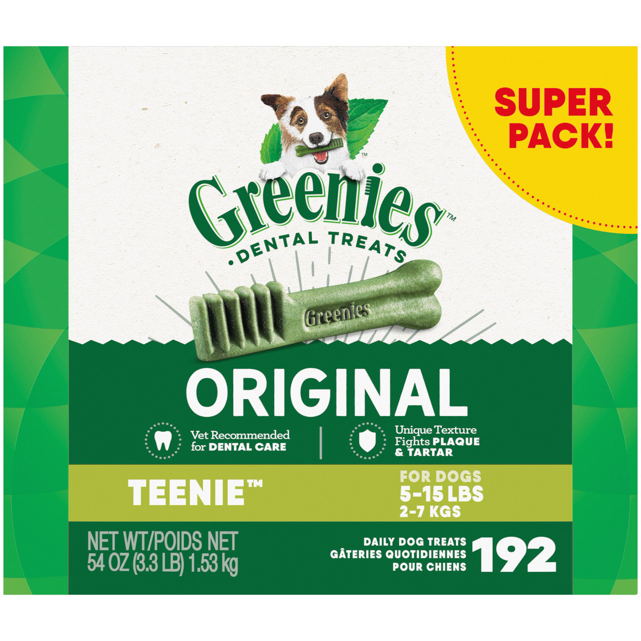 Greenies Dog Dental Treats Original 54oz 192ct Teenie