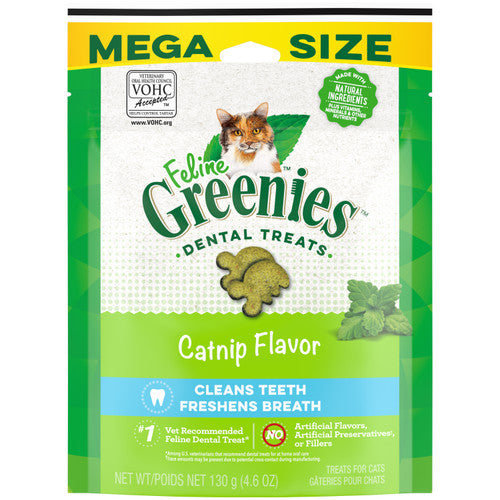 Greenies Feline Adult Cat Dental Treats Catnip 4.6oz